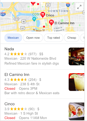 Example of Local Search in Columbus