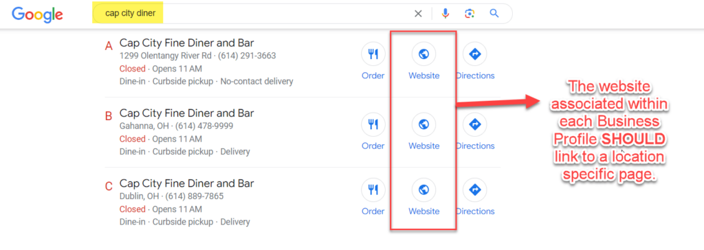 linking to a location specific page from google business profile-min