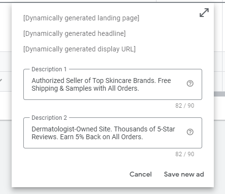example of dynamic search ad. 