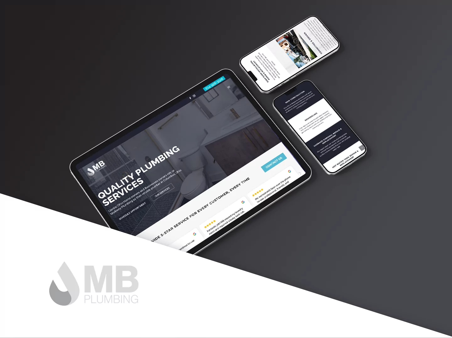 MB Plumbing Ohio website