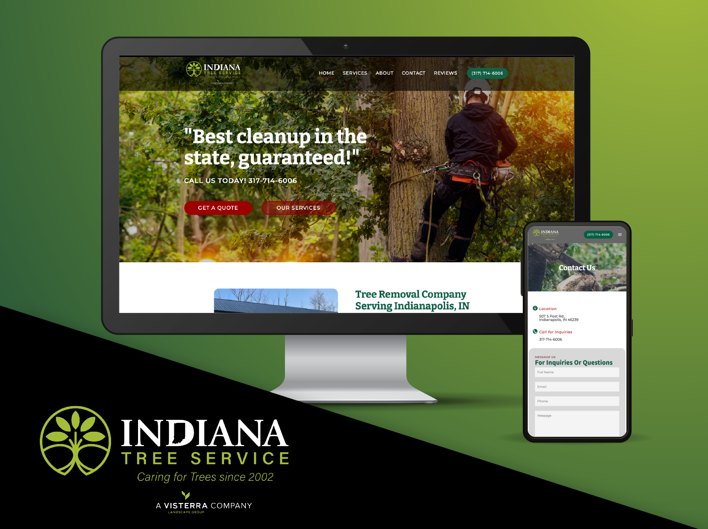 Indiana Tree Service website