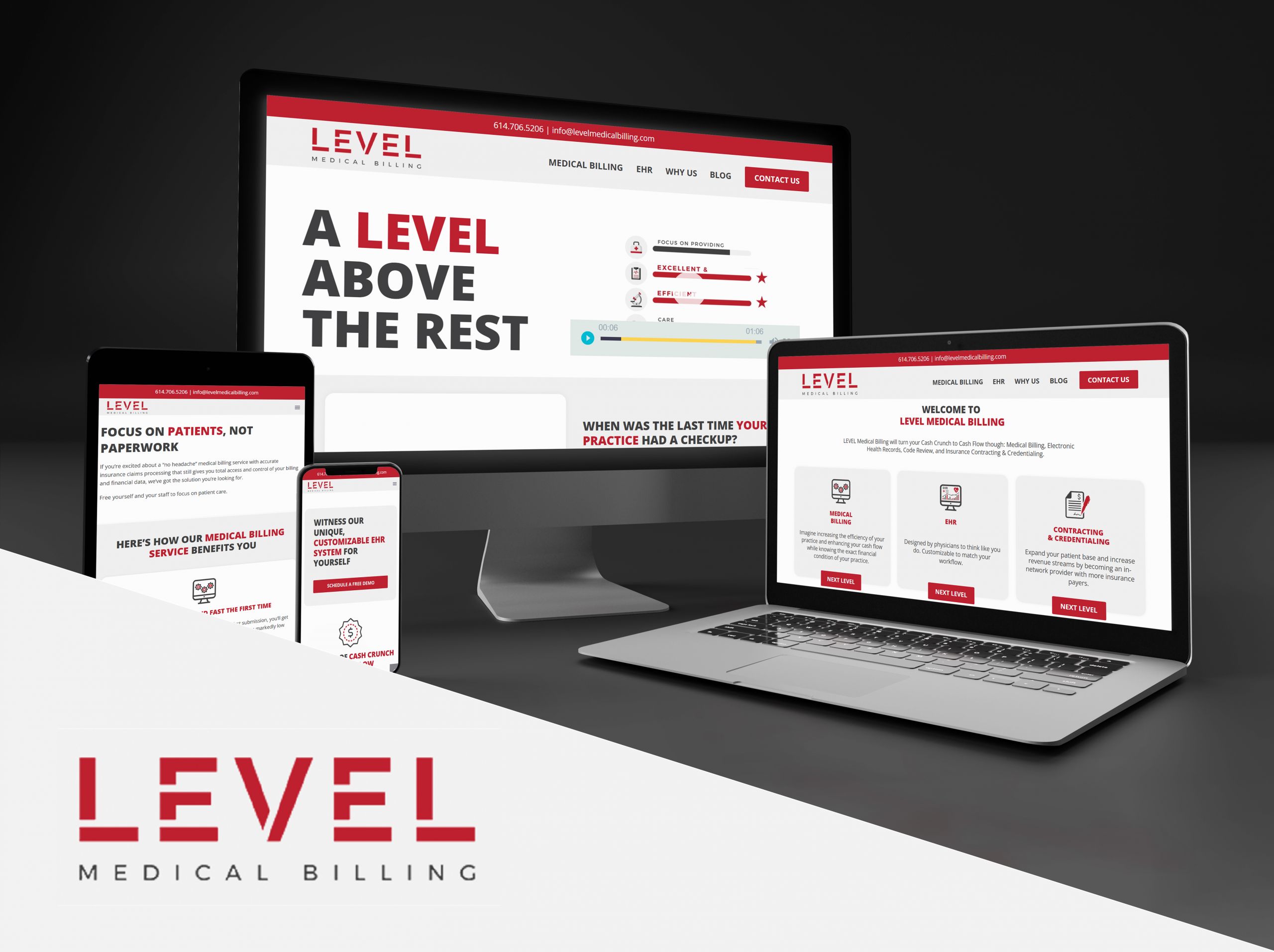 LEVEL Medical Billing website