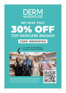 DermWarehouse direct mailer front side